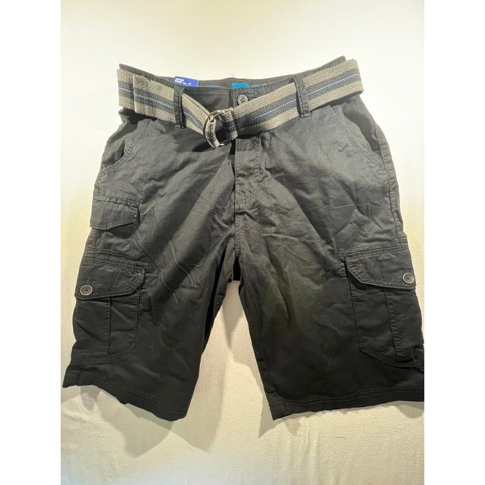 Iron Co Stretch‎ Cargo Shorts Mens 32 Black New Belted Utility Outdoor
